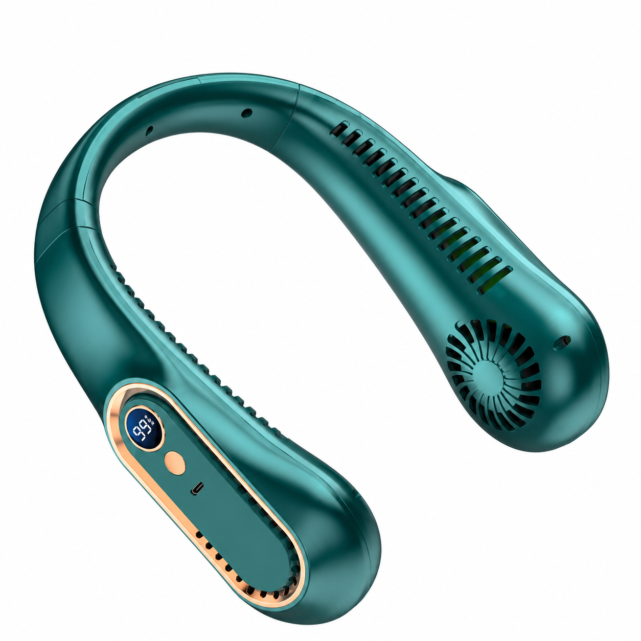 Bladeless Neck Fan with LED Digital Display – Rechargeable Hands-Free Portable Air Cooler, Quiet Personal Fan for Travel & Camping
